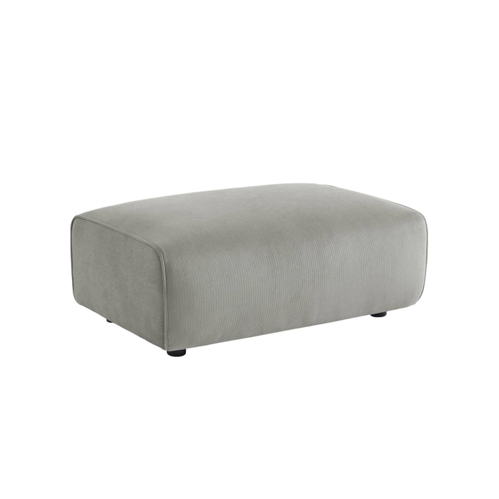 Pouf, repose-pieds pour canapé 3 places Wallas velours côtelé WALLAS