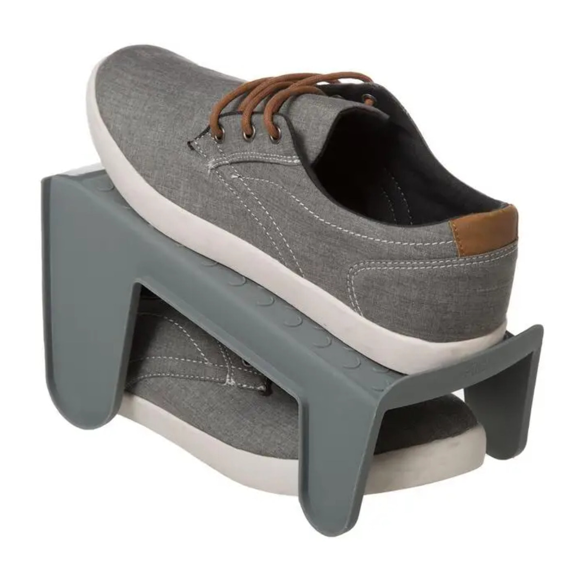 5 rangements à chaussures gris