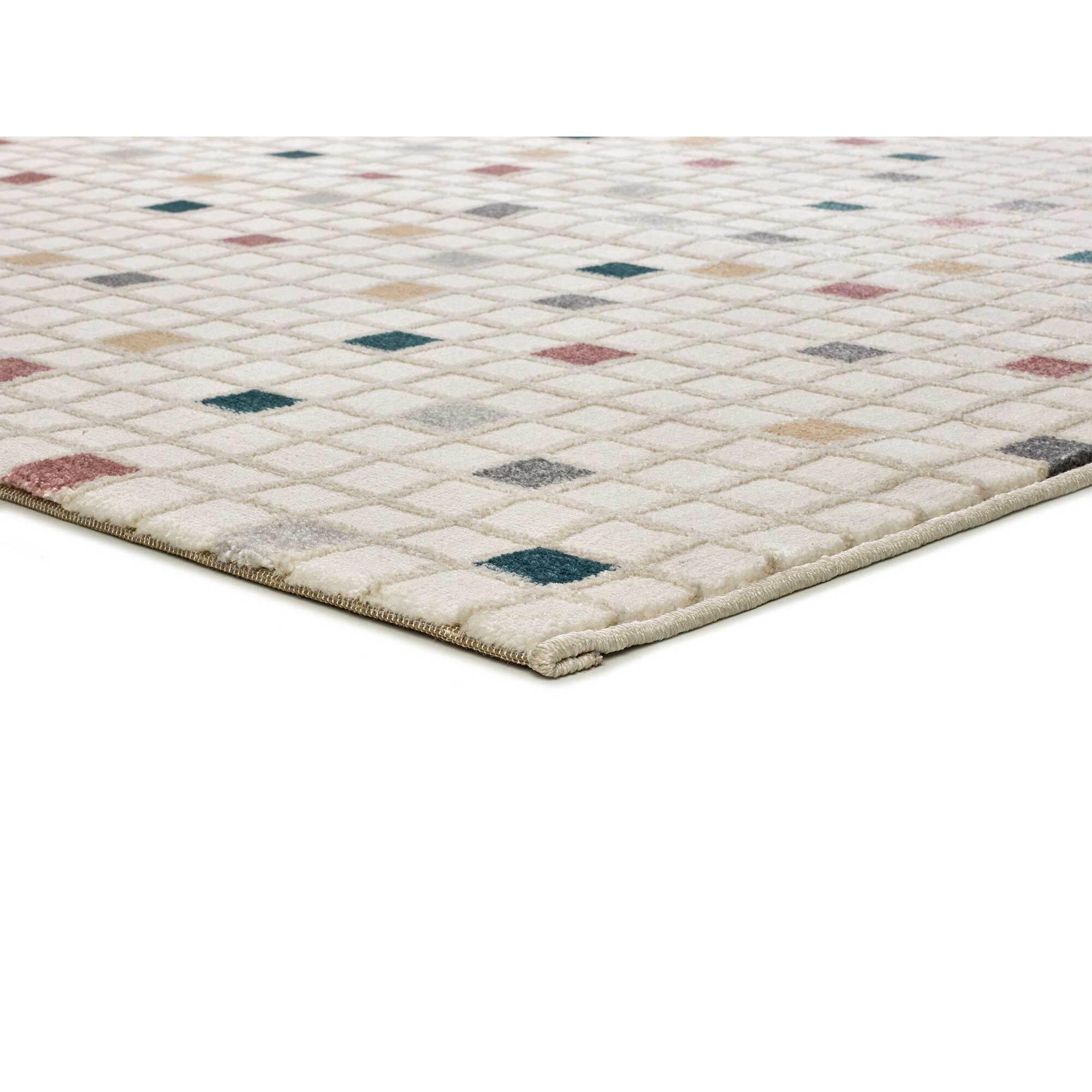 KARISMA Alfombra de cuadros con relieve multicolor, varias medidas disponibles.