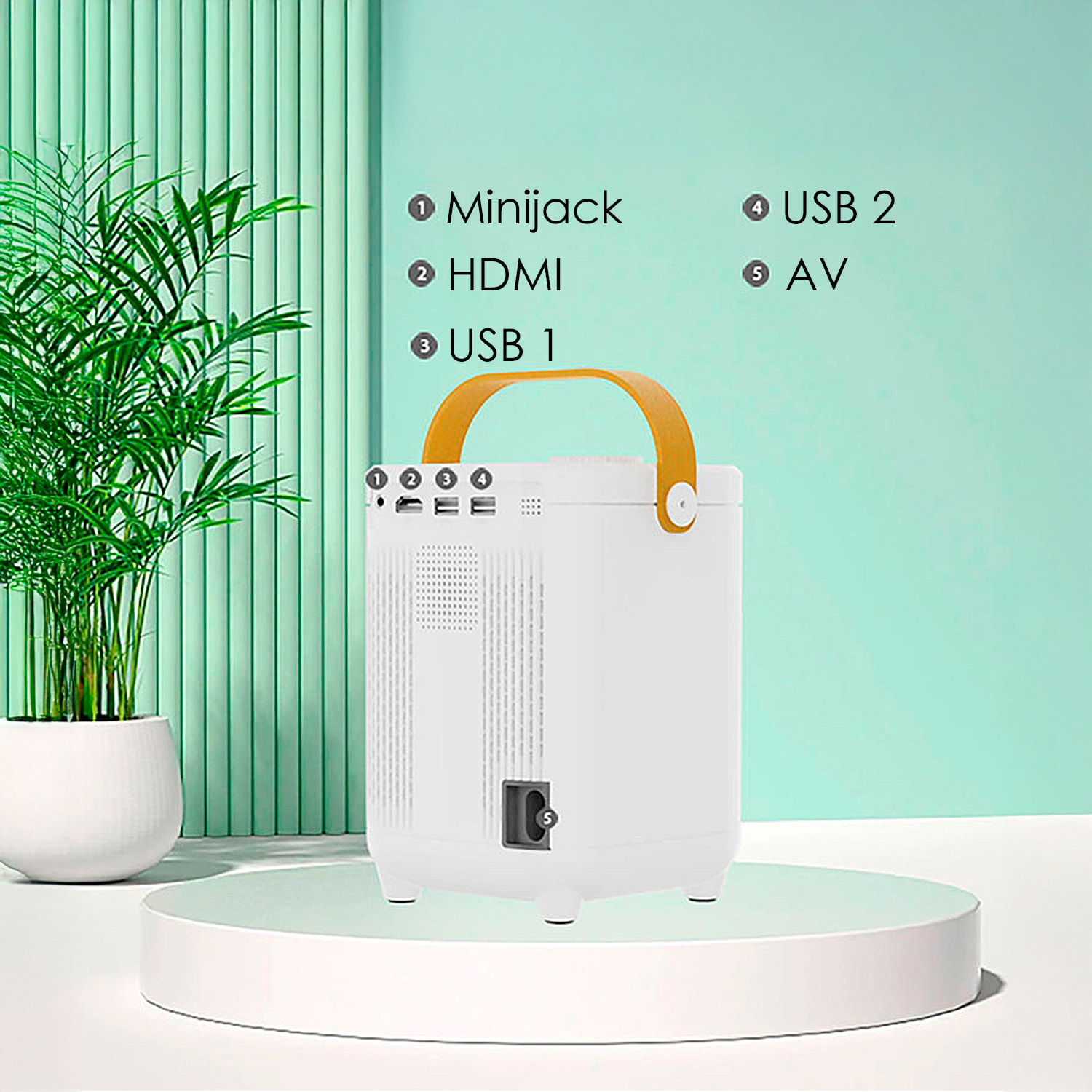 Mini proiettore LCD Wifi H1, duplicazione dello schermo per iOS e Android. Connessione USB. Da 30 a 200 pollici, 120 lm, 2000:1. Con telecomando.