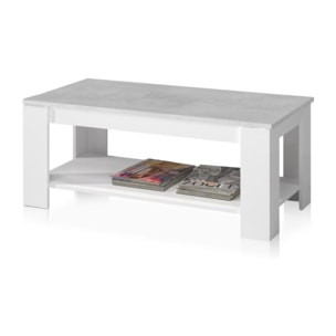 Mesa de centro elevable Ambit Blanco Artik (Blanco Mate) - Gris Cemento