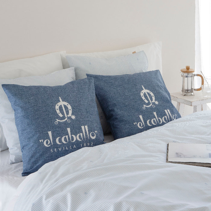 2 Fundas de almohada 50x50 cm azul BASIC - 100% algodón -