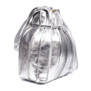 Albiolo borsa a spalla da donna. Pelle scamosciata verniciata autentica.