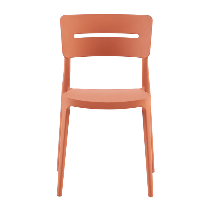 Set da, 4 Sedia Bella Rosso Acero In Polipropilene per soggiorno, cucina e arredo bar