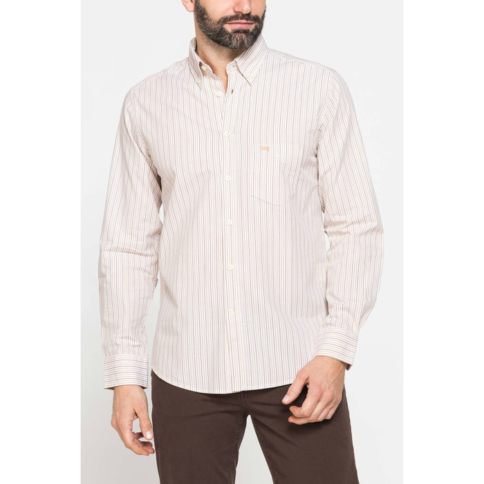 CAMICIA BUTTON-DOWN CON MANICA LUNGA E TASCHINO