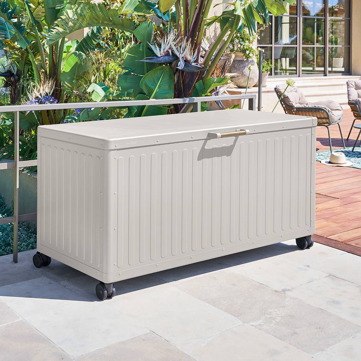 Coffre de rangement "Edenio" argile L 182,2 x 78 x 89,4cm en aluminium