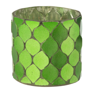 J-Line photophore Cylindre Mosaïque - verre - vert - small
