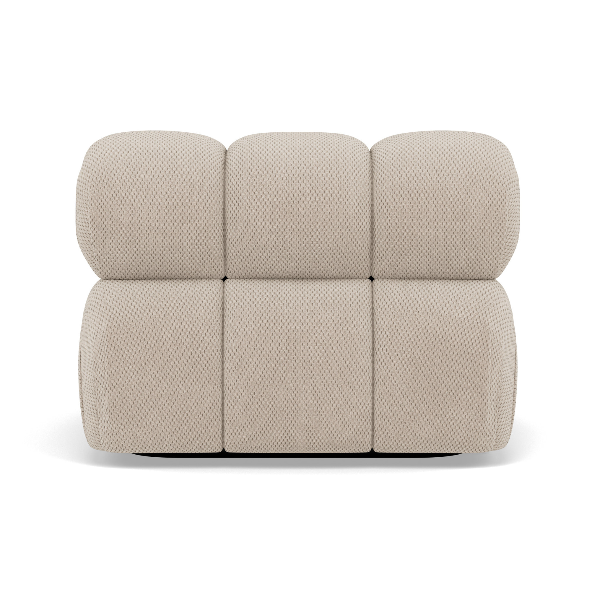 Ruby - module d'assise sans accoudoirs en velours texturé - Beige