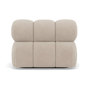 Ruby - module d'assise sans accoudoirs en velours texturé - Beige