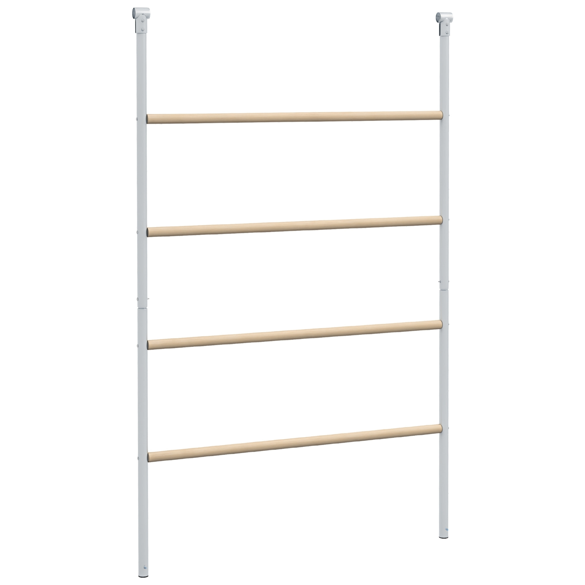 Percha para Gallinas de 4 Niveles, Escalera de Madera y Acero Galvanizado para 4-6 Gallinas, 140x86 cm, para Gallineros de Tubos Metálicos de 25 mm, Natural