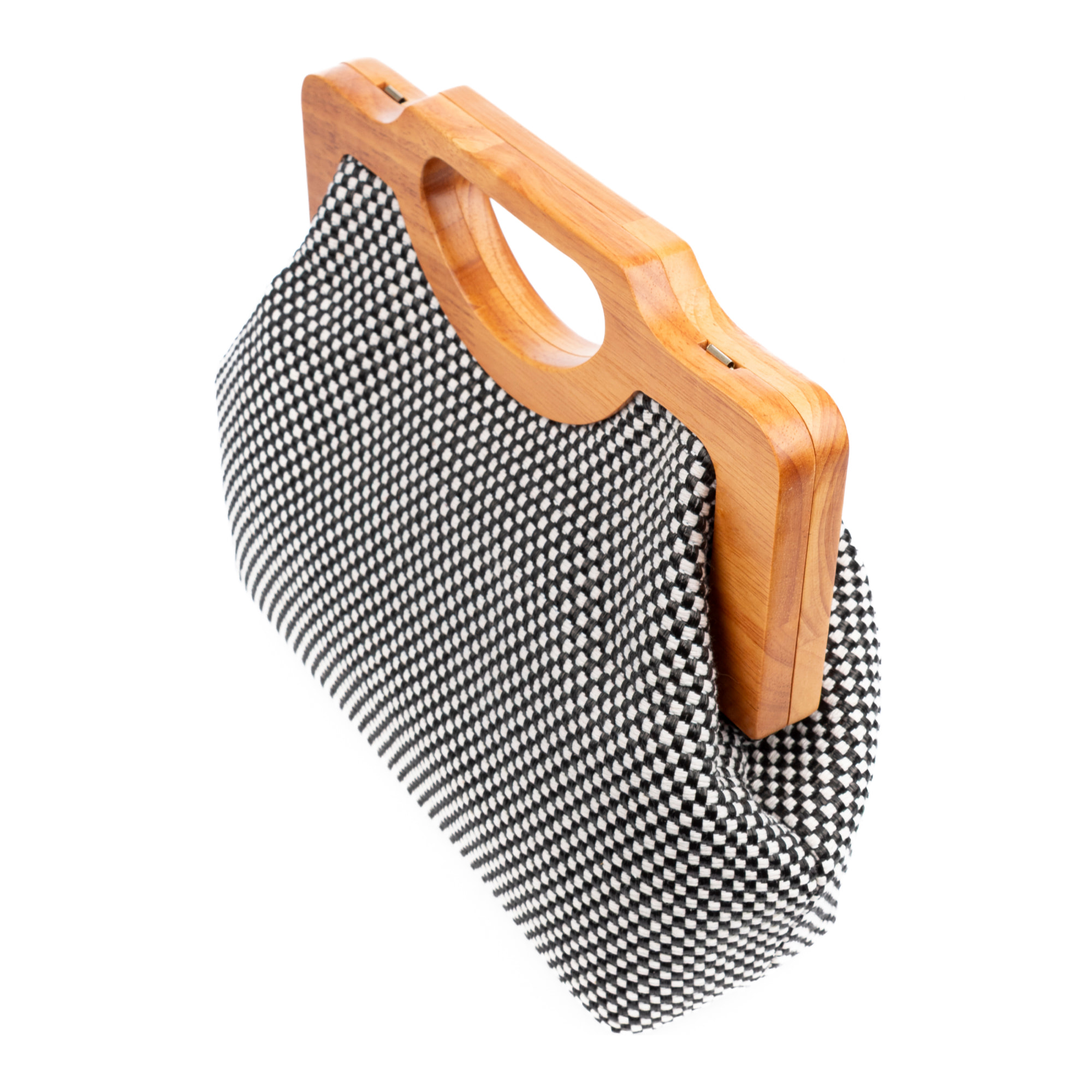 Bogna Bolso de mano Mujer. Fabricado en madera natural y rafia sintética entrelazada.