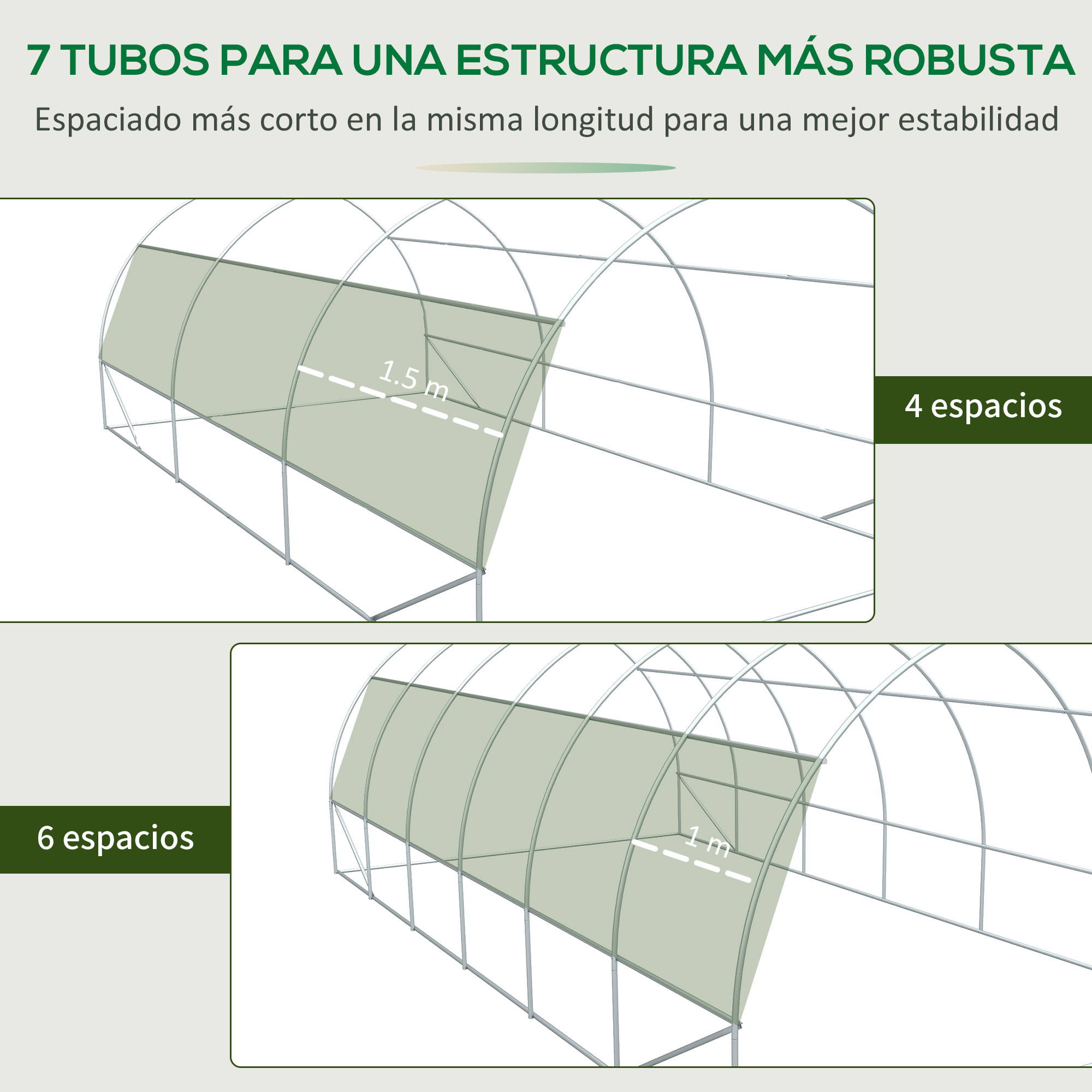 Invernadero Túnel 6x3x2m con Puerta Enrollable 12 Ventanas para Cultivos Plantas