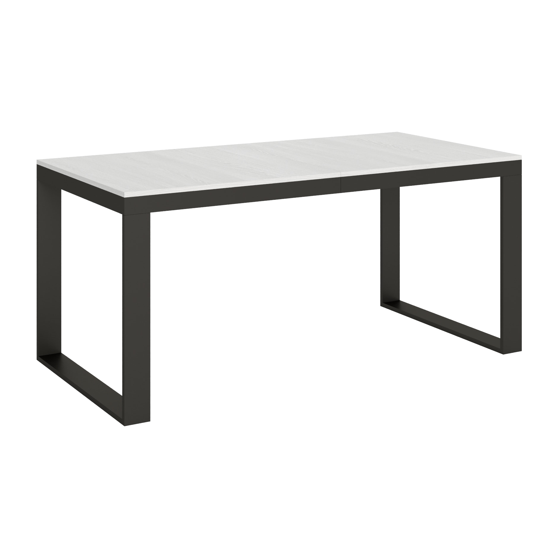 Mesa extensible 90x180/284 cm Tecno Evolution Fresno Blanco estructura Antracita