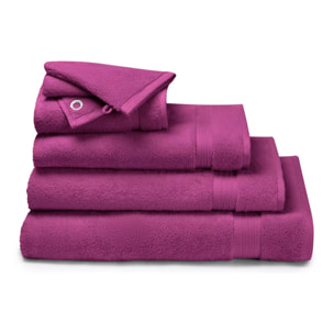 Gant de toilette pur coton 550 g/m² uni violet Elea raisin
