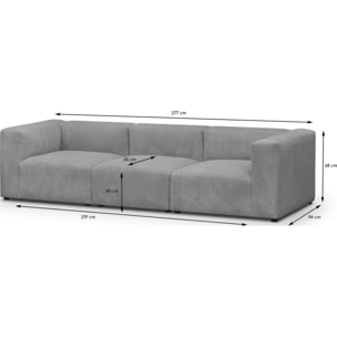 Canapé modulable 4 places en velours côtelé - MODULO