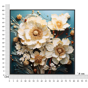 DIPINTO SU TELA LACCATO NARCY -B- C/CORNICE CM 82X4X82