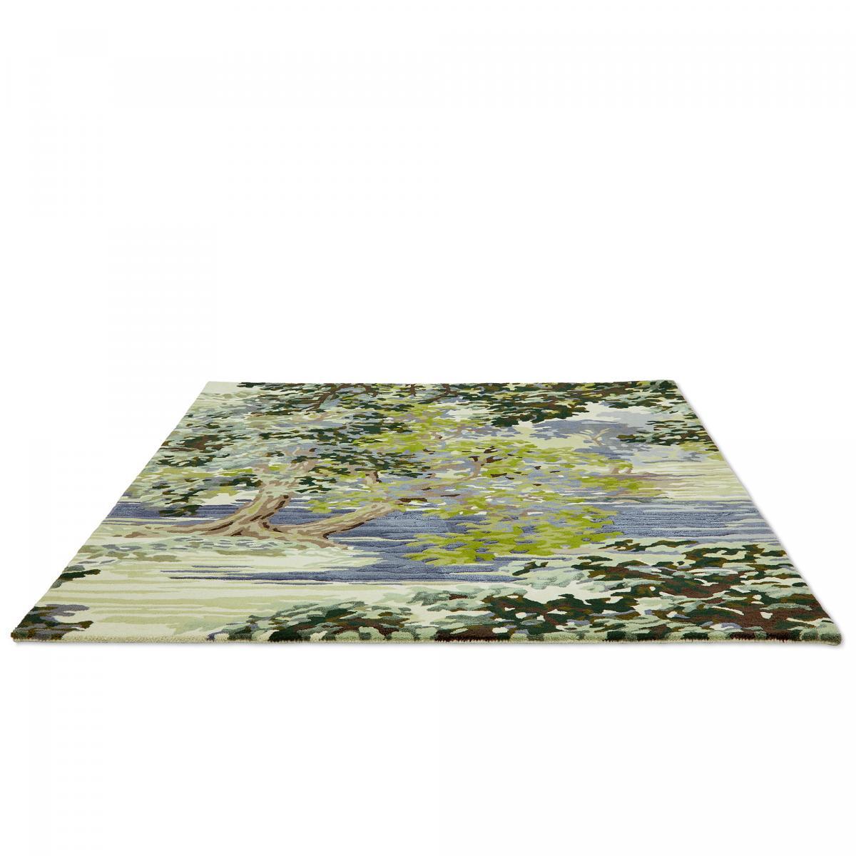 Tapis salon et chambre fait main en laine motif floral NIVA