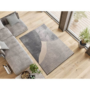MONIC Alfombra con formas orgÃ¡nicas en gris, varias medidas disponibles.