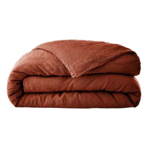 Housse de couette "Soline" Lin lavé - Couleur: Soline Paprika