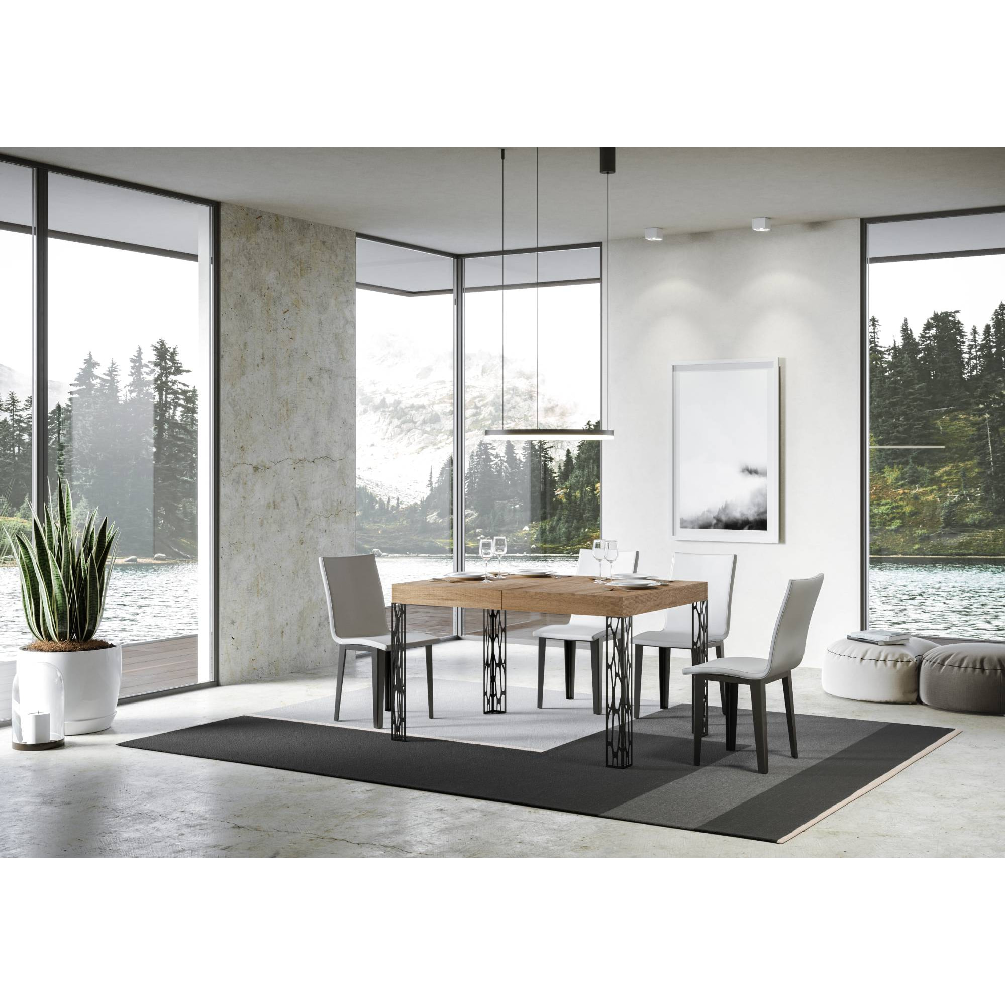 Tavolo allungabile 80x140/224 cm Ghibli quercia natura telaio Antracite