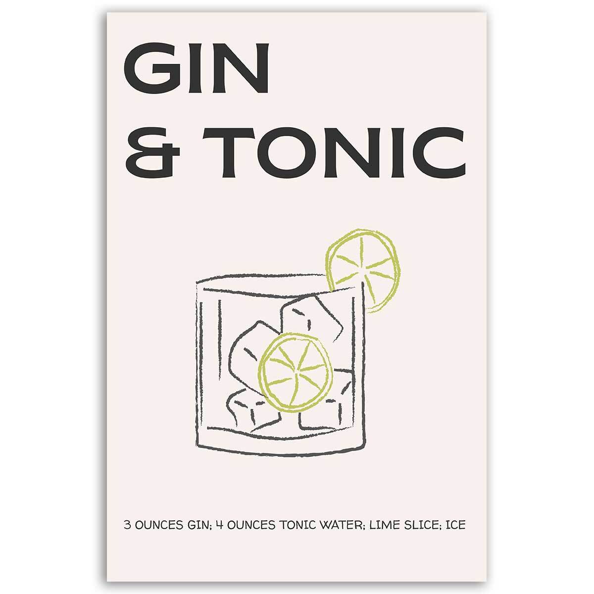Tableau Gin and Tonic Toile imprimée