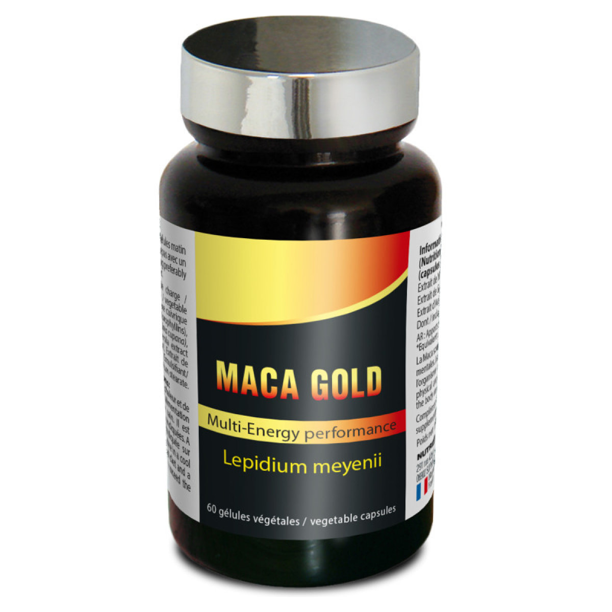 NUTRI EXPERT - Maca Gold - Stimule le Désir Sexuel, Tonifie l'Organisme & Améliore la Spermatogénèse - Extraits de Maca, Guarana, Acérola & Vitamine C - Cure 30 jours