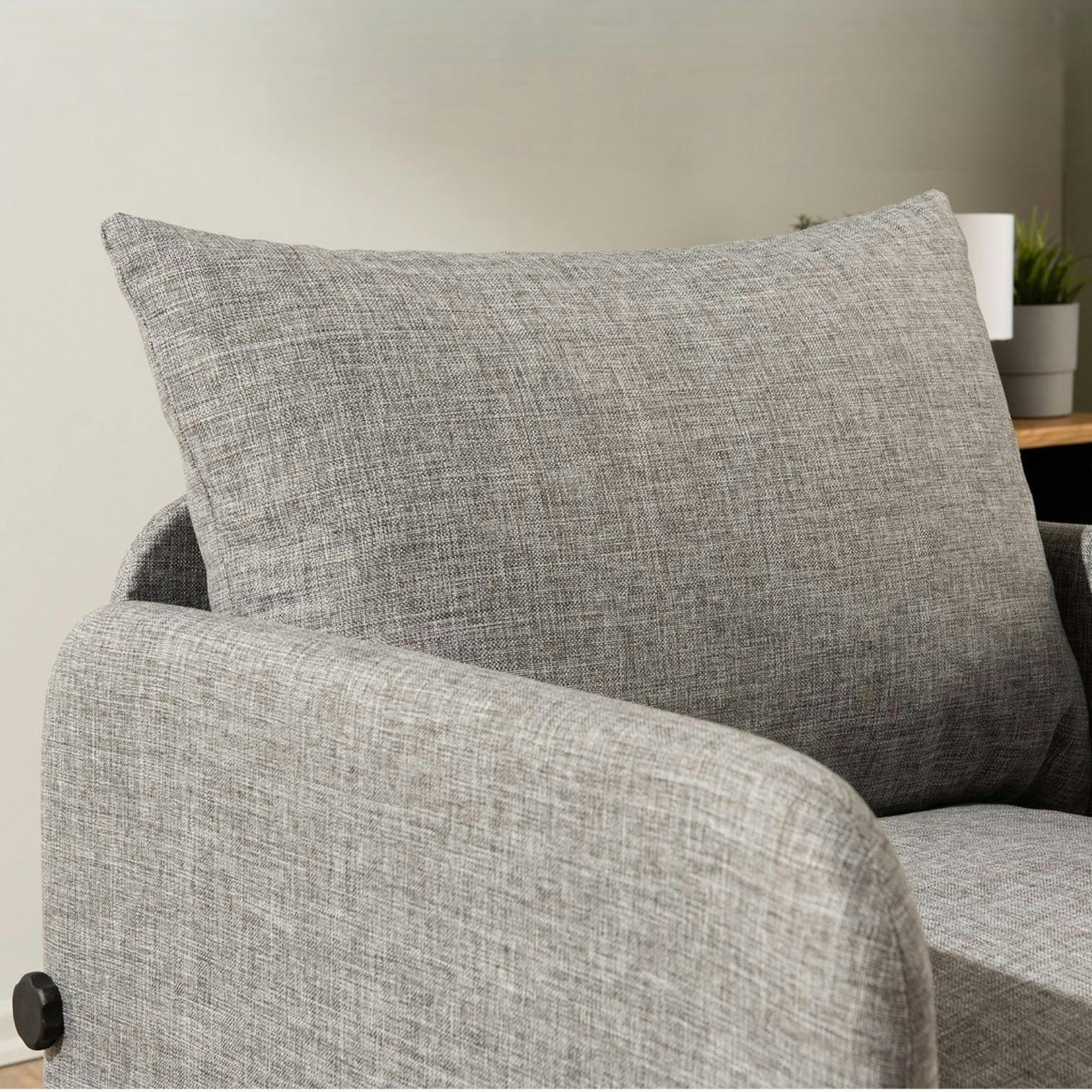 Fauteuil convertible gris lin 1 place couchage 200 cm ORURO