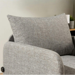 Fauteuil convertible gris lin 1 place couchage 200 cm ORURO