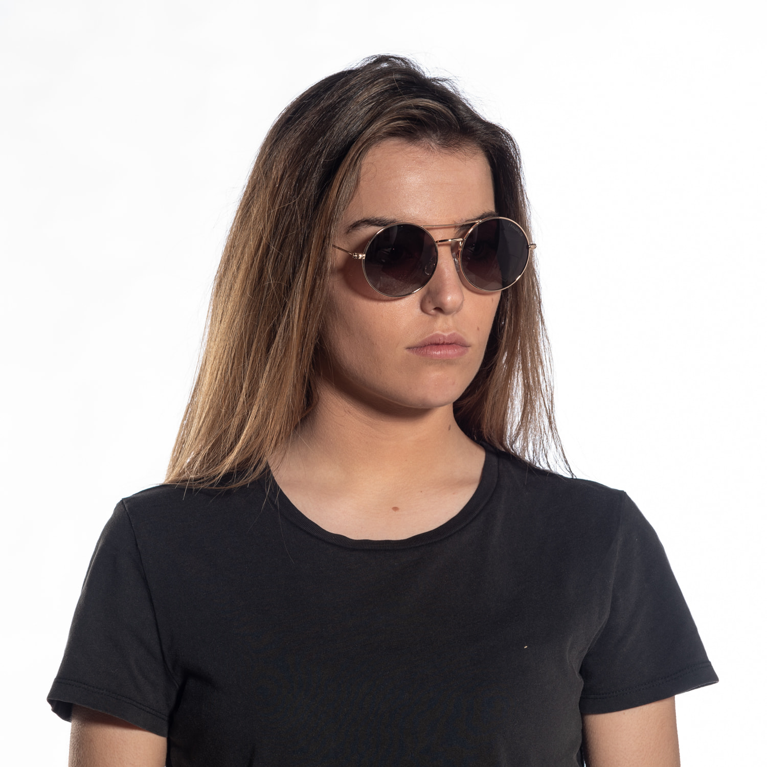 Gafas de sol OCEAN CIRCLE - Dorado brillante / Gris degradado