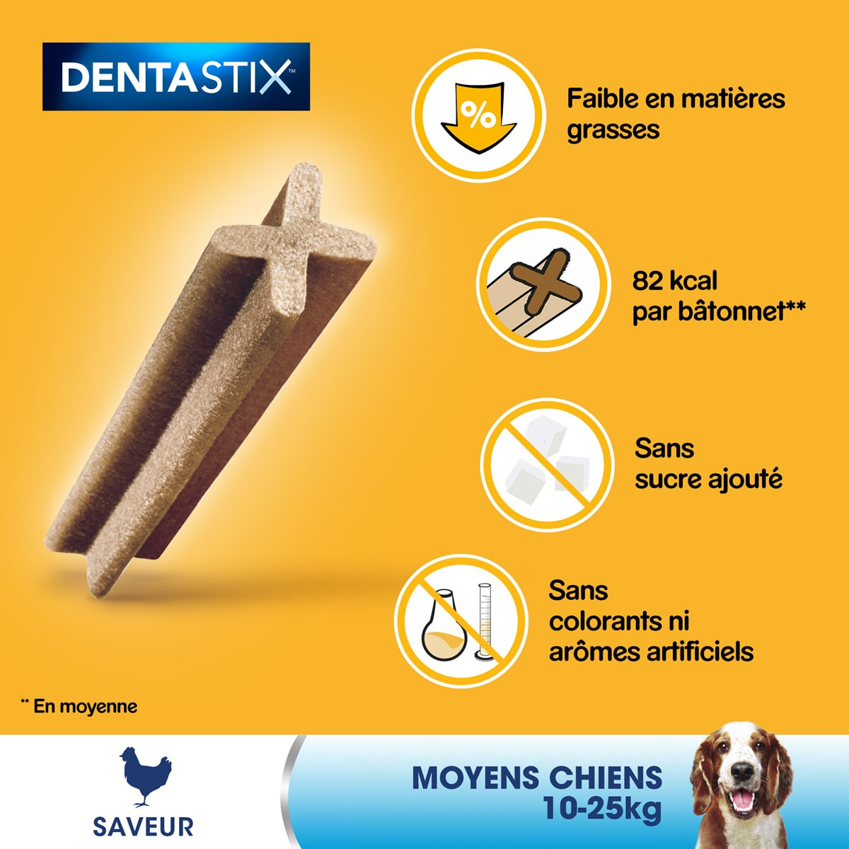 PEDIGREE Dentastix Friandises à mâcher moyen chien 105 sticks dentaires (15x7)