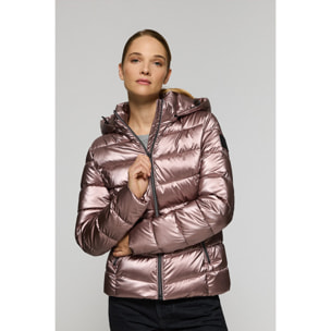 Chaqueta rosa efecto brillo Golden de capucha extraíble y detalles Polo Club