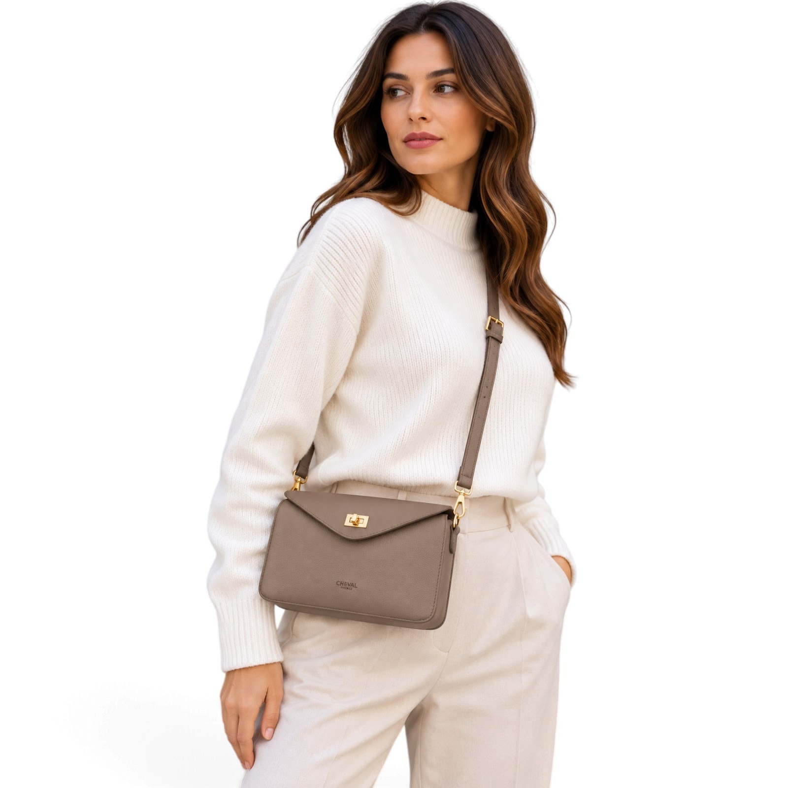 Borsa a tracolla Cheval Firenze Selene Taupe