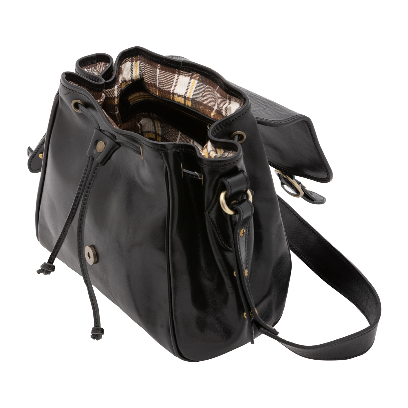 Borsa a secchiello  da donna In Vera pelle Made in Italy 24x24x14 cm