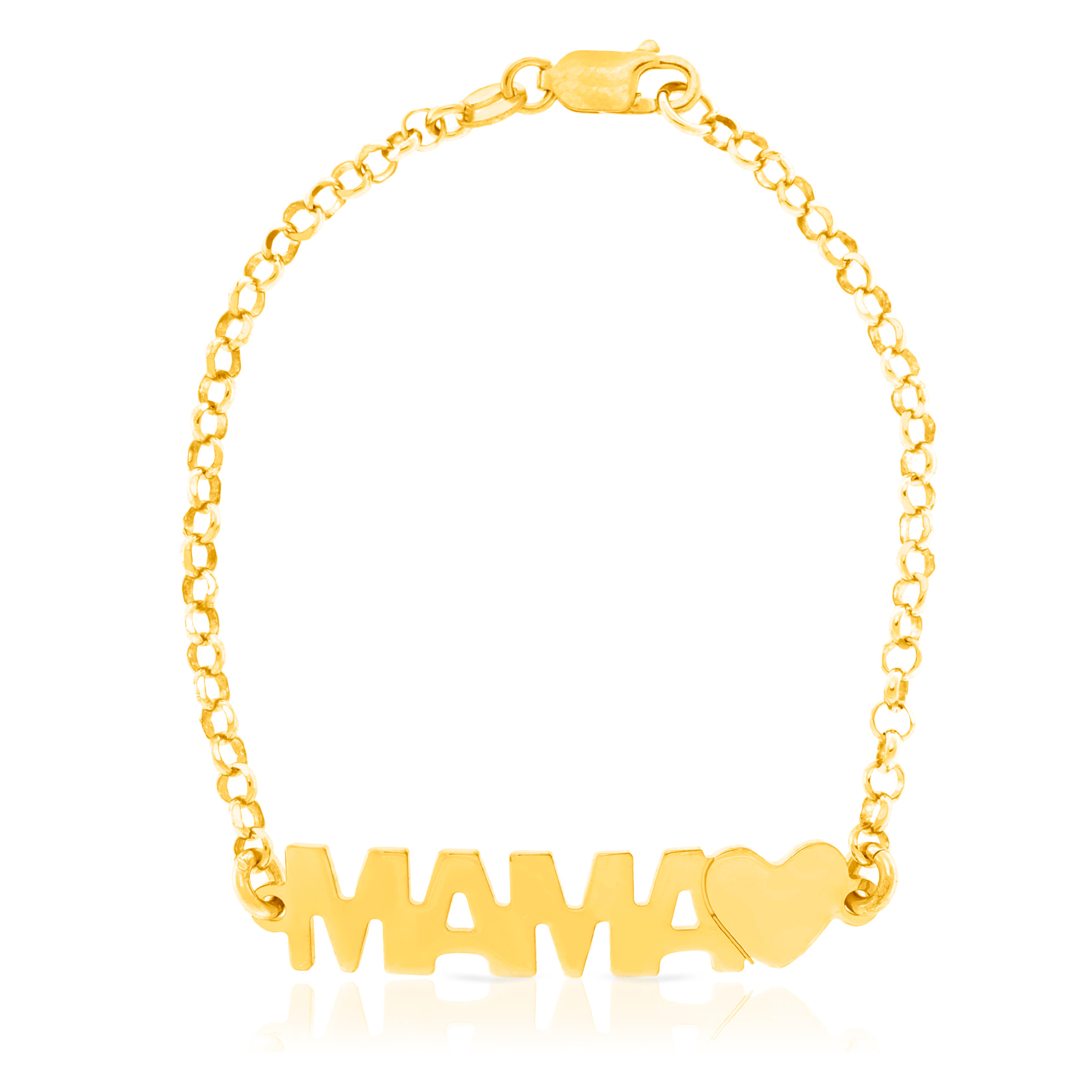 Pulsera de Plata de Ley 925 con inserción de colgante MAMA+CORAZON