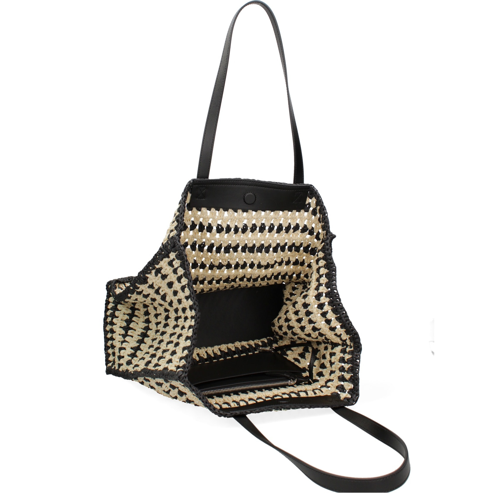 Borsa a spalla da donna - Modello False - Paglia intrecciata - 37.0 x 38.0 x 21.0 cm