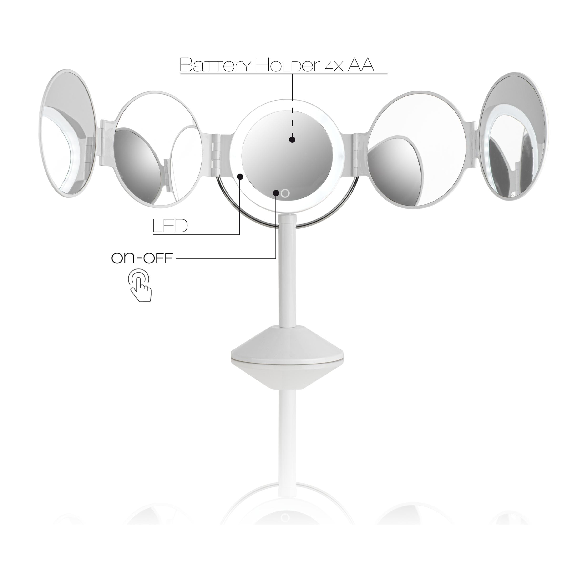 Tomasucci specchio da tavolo con led PENTA multicolore