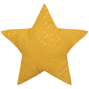 Coussin enfant "Berlingot" étoile jaune moutarde 40x40cm