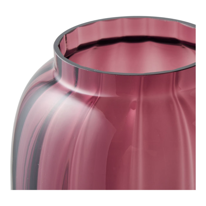 Vaso in vetro soffiato a bocca rosso castagna Vikasa Home ø17x21 cm