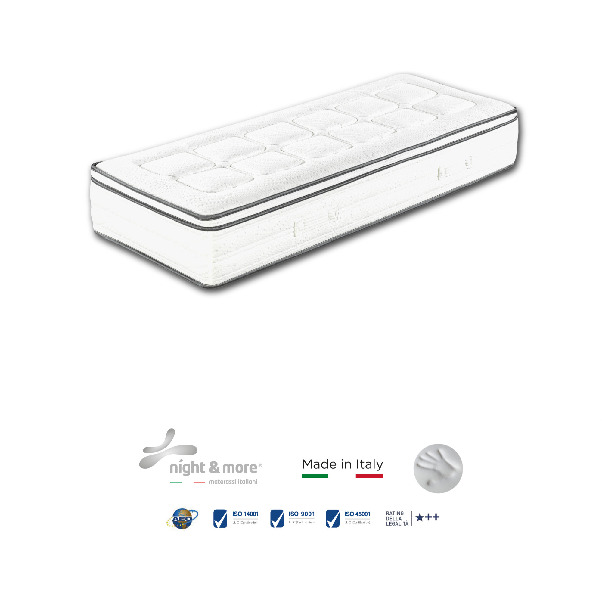"Volare" H25 cm 90x190 guanciale Memory OMAGGIO 2cm memory foam