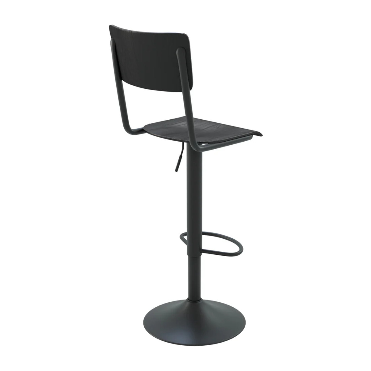 Lot de 2 chaises de bar réglables 60/80 cm en bois noir - Clem