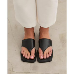 Sandalias planas Horsie Negro 1 cm