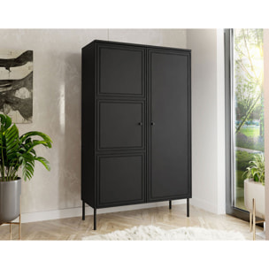 Lavaggi - buffet haut - noir - 2 portes - 166 cm - Noir