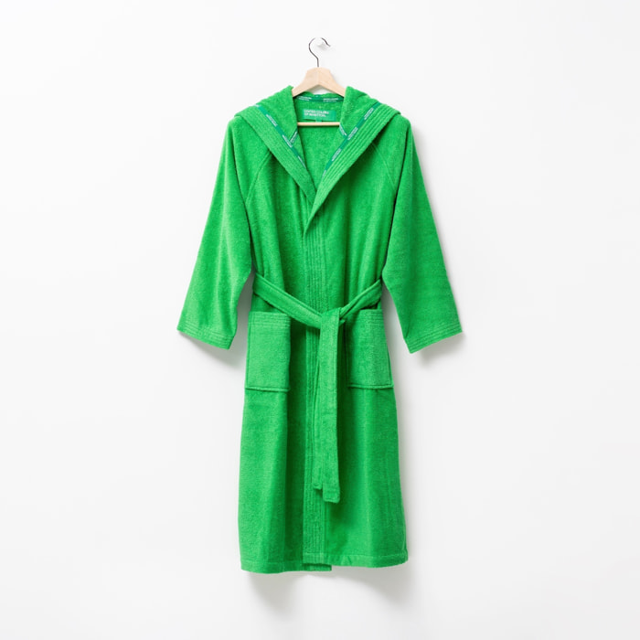 Albornoz con capucha m/l 360gsm 100% algodón verde rainbow be