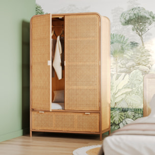 Armoire en bois massif de pin et de teck - Alata