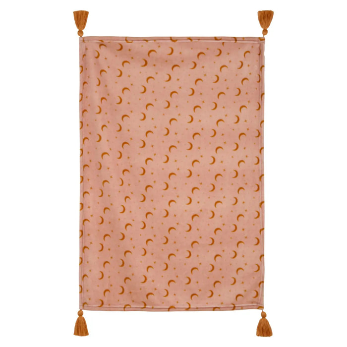 Plaid flanelle Bella rose 100x75cm