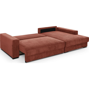 Canapé d'angle droit convertible 3 places en velours côtelé - ARTY