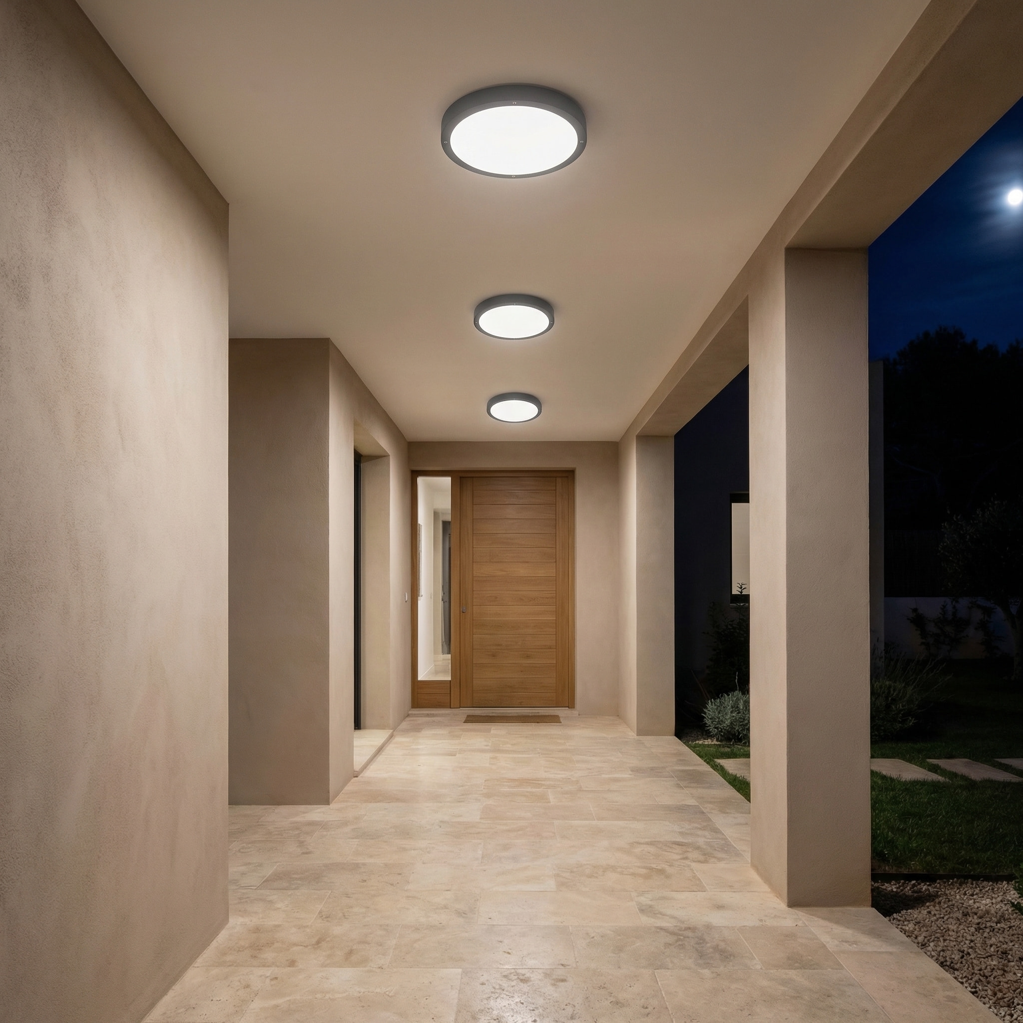 LEDS C4 Plafon Ip66 Basic E27 15W Gris Urbano