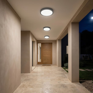 LEDS C4 Plafon Ip66 Basic E27 15W Gris Urbano
