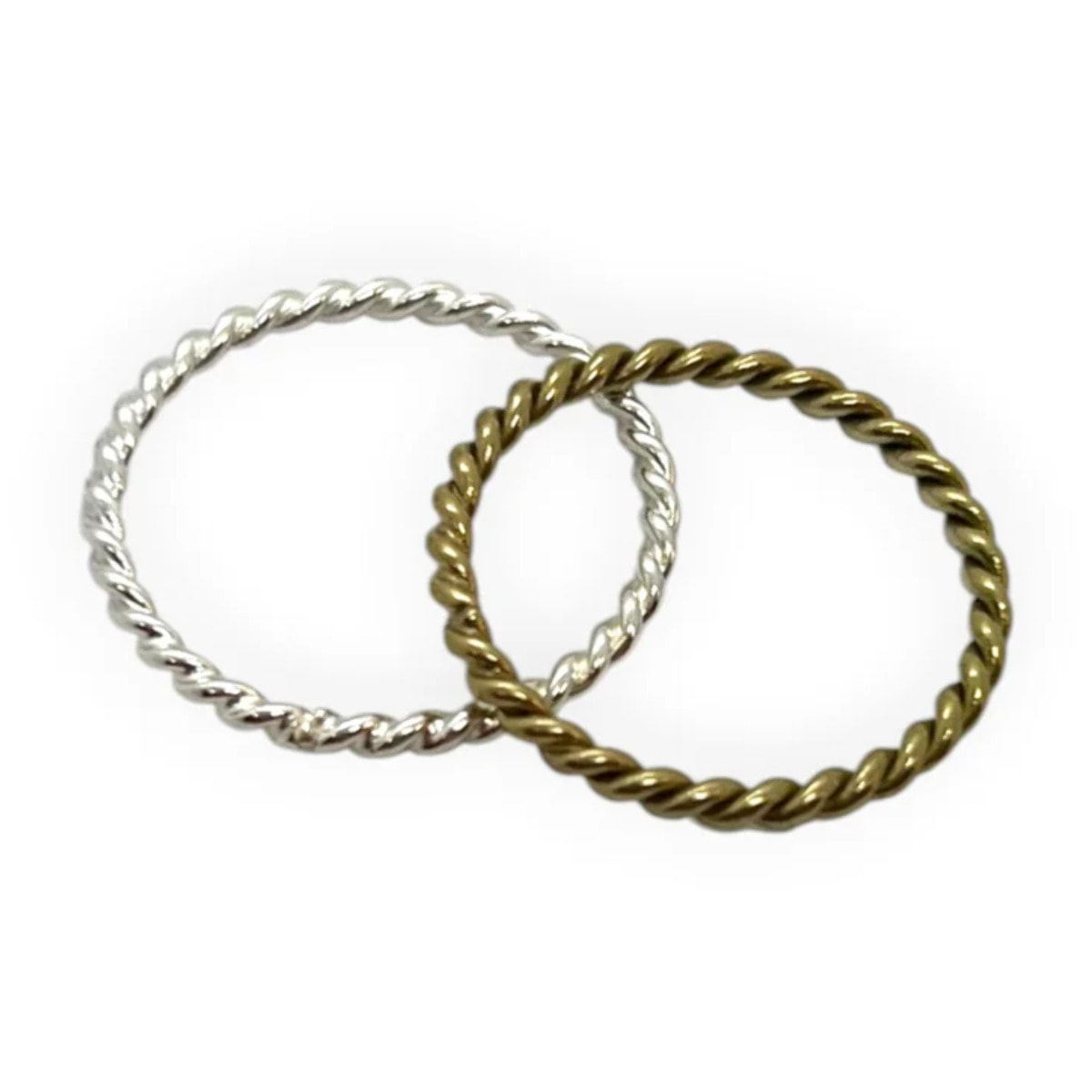 Pack anillos Latón rizado mix plata-oro T-13