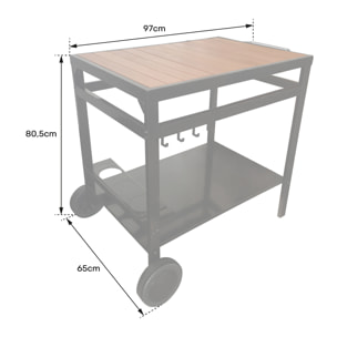 Desserte AVEIRO noire pour plancha